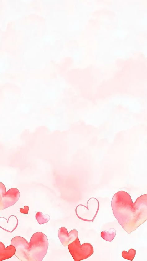 Pink clouds iPhone wallpaper, watercolor hearts border background | premium image by rawpixel.com / Aew Pink Background Valentines Day, Watercolor Hearts Wallpaper, Valentine Card Background, Valentine Background Design Aesthetic, Aesthetic Background With Border, Valentines Day Frames Design, Pink Heart Background Wallpapers, Heart Aesthetic Wallpaper Iphone, Relationship Backgrounds