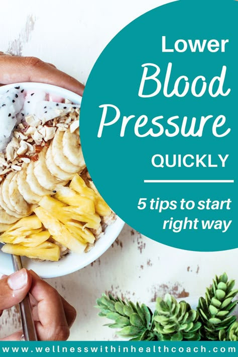 You can lower blood pressure quickly and naturally in just 7 days! High blood pressure is no longer considered an age-related disease but is instead the result of lifestyle choices. YOU have the power to improve your blood pressure. Learn 5 steps you can take starting today: #lowerbloodpressurenaturally #lowerbloodpressurequickly Lower Blood Pressure Quickly, Blood Pressure Lowering Foods, Blood Pressure Recipes, High Blood Pressure Diet Meals, High Blood Pressure Recipes, High Blood Pressure Diet, Lower Blood Pressure Naturally, High Blood Pressure Remedies, Blood Pressure Food