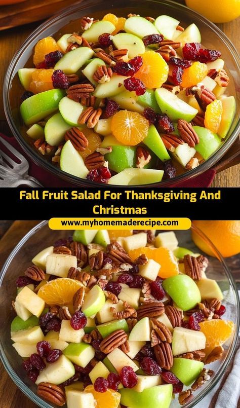 This fall fruit salad is the best fruit salad for Thanksgiving and Christmas. Fresh, flavorful, and perfect for holiday gatherings, it’s the ultimate fruit salad for festive meals Apple Salad For Thanksgiving, Festive Christmas Salad, Cranberry Salads For Thanksgiving, Thanksgiving Side Dishes Salad, Fruit Sides For Thanksgiving, Thanksgiving Fruit Trays, Fruit Ideas For Thanksgiving, Fruit Dish For Thanksgiving, Fall Salad Recipes Thanksgiving