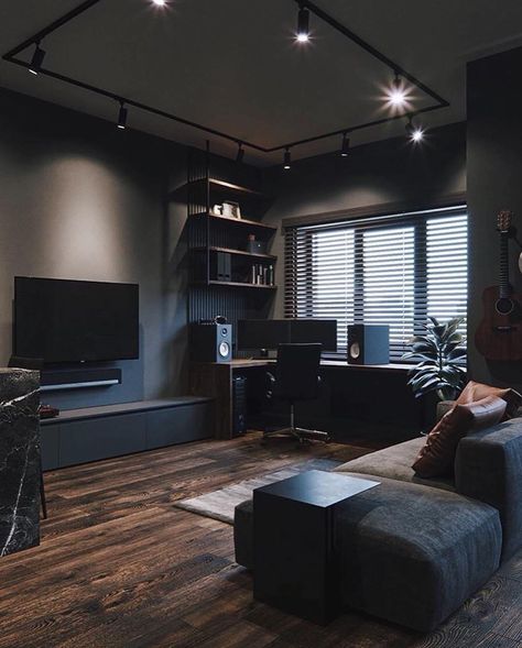 College Living Rooms, Loft Interior Design, Loft Interior, Loft Interiors, Bedroom Setup, Small Living Room Decor, Wooden Floor, Game Room Design, Home Office Setup