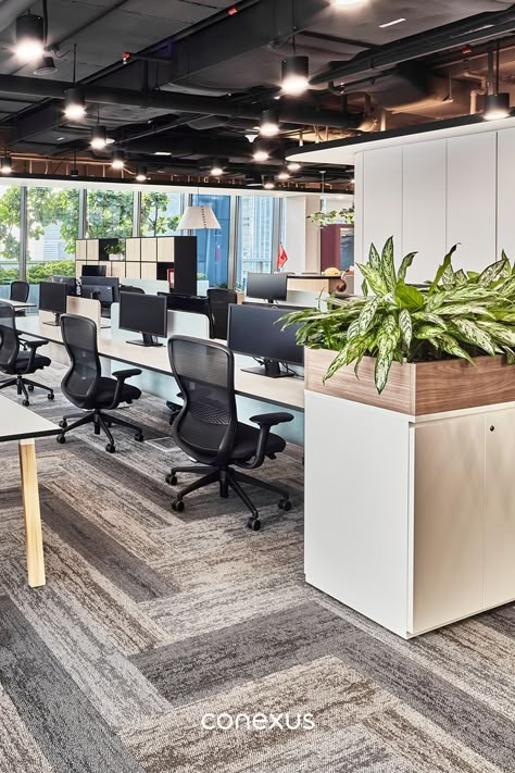 Open Space Workspaces, Office Sustainability Ideas, Office Open Plan Design, Office Employees Work Spaces, Open Plan Office Design Layout, Open Space Office Design Ideas, Small Company Office Design, Open Workspace Office Design, Company Interior Design Office Spaces