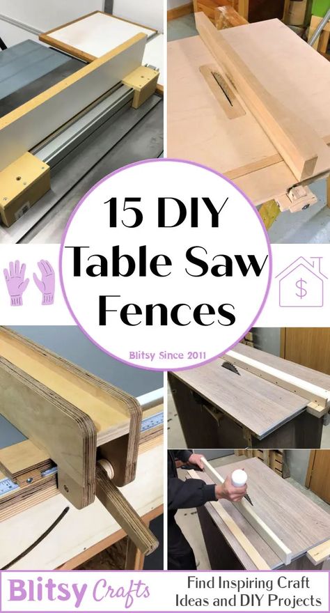 How To Make A Table Saw Fence, Homemade Table Saw Fence, Table Saw Fence Jigs, Craftsman Table Saw Fence Upgrade, Diy Table Saw Jigs, Diy Router Table Fence, Table Saw Fence Diy How To Build, Tablesaw Fence Diy, Table Saw Fence Diy