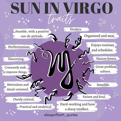 Leap Of Faith - Astrology 🔮🌙 on Instagram: “SUN IN VIRGO TRAITS // Happy birthday beautiful, kind and organised Virgos! ♍️ Follow @leapoffaith_quotes” Virgo Earth Sign, Sun In Virgo, Virgo Personality Traits, Virgo Planet, Empathetic People, Virgo Goddess, All About Virgo, Virgo Personality, Mercury Sign