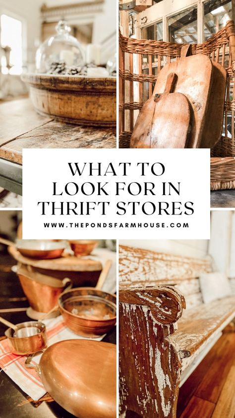 What to look for in Thrift Stores this year is a look at what's trending in Farmhouse and Country Chic style, as well as items that you always need to be looking for. #vintagedecor #thriftstorefinds #fleamarketfinds Thrift Decor, Thrift Store Upcycle, Vintage Booth, Thrifted Decor, Thrift Store Diy, Thrifted Home Decor, Thrift Store Shopping, Thrift Store Decor, Thrift Store Crafts