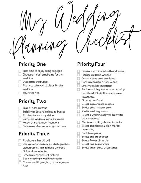 My Minimalistic and Simple Wedding Planning Checklist/My Wedding Planner 3 Months Wedding Planning, 1 Year Engagement Timeline, What Do You Need To Plan A Wedding, Just Engaged Checklist, Wedding Priorities List, Wedding Checklist Timeline Detailed, Planning A Simple Wedding, Plan A Wedding In 6 Months, 1 Year Wedding Planning Timeline