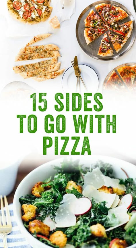 Need a few easy side dishes for your pizza party? Here are the best sides to go with pizza, from Italian chopped salad to homemade ranch. #pizza #sides #sidedish #salad #healthy #mealprep #pizzaparty Sides To Go With Pizza, Side Dishes With Pizza, Party Salad Ideas, Pizza Party Side Dishes, Sides For Pizza, Oven Appetizers, Pizza Party Menu, Homemade Pizza Party, Woodfire Pizza Oven