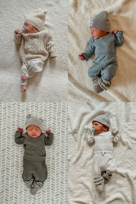 A collage of newborn boy outfits including cable knit baby sweaters and gender neutral newborn sets. Infant Boy Fashion, Newborn Boy Outfits, Stylish Baby Boy, Boys Winter Clothes, Baby Boy Winter Outfits, Trendy Baby Boy Clothes, Newborn Fashion, Baby Boy Clothing