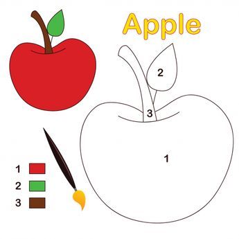 An apple sits ready to color. This activity consists of only three colors and comes with a legend and fully colored reference. Apple Color By Number, Apple Coloring Page, Coloring Numbers, Preschool Color Activities, Math Coloring Worksheets, Alphabet Letter Crafts, Tracing Worksheets Preschool, Kids Worksheets Preschool, Preschool Math Worksheets