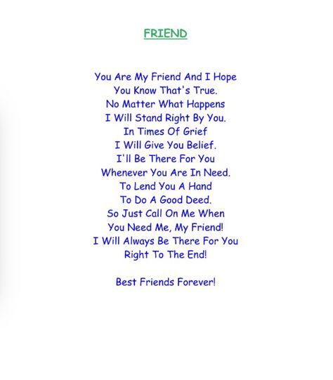 Friend Best Friend Poems Deep Short, Quotes That Rhyme, Rhyming Poems For Kids, Friendship Articles, Short Best Friend Quotes, Rhyming Quotes, Bestie Quotes, Poems Deep