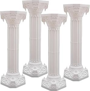 4PCS White Roman Columns Set, Roman Pillar, Wedding Pillars, Hollow Column Flower Stand for Wedding Roman Column Pillars for Party Event Decor, Flower Pot Columns and Pillars 10.63x34.65in (Type A) Flower Stand For Wedding, Roman Pillars, Wood Pillars, Wedding Columns, Columns Decor, Outside Flowers, Wedding Pillars, Party Event Decor, Injection Moulding Process