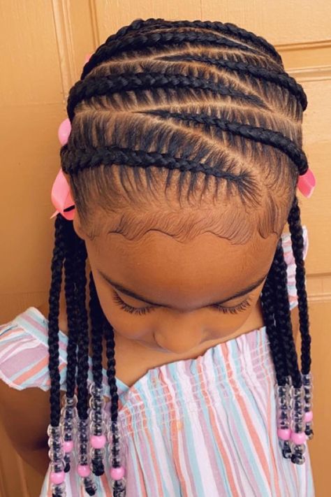 Kiddies Hairstyles with Beads Cute Hairstyles For Lil Kids, Kid Braided Hairstyles Black, Girl Braided Hairstyles Kids Black, Black Kid Hairstyles Braids, Toddler Hair Braiding Styles, Black Lil Girl Hairstyles, Cute Hairstyles For Toddlers Black, Girl Braids Hairstyles Kids Black Little, Girls Braids Black Kids Natural Hair