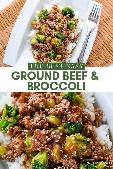 This is the best easy ground beef and broccoli recipe - perfect for a busy weeknight meal, cheaper and healthier than take-out, this dinner is gluten-free, dairy-free, and delicious! #broccoli #groundbeef #easyrecipe Ground Beef And Broccoli, Sauteed Chicken Breast, Dinner Noodles, Healthy Ground Beef, Rice And Chicken, Ground Beef Recipes Healthy, Keto Beef Recipes, Dairy Free Dinner, Easy Ground Beef