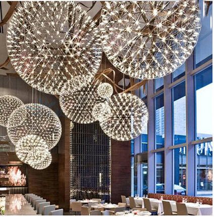 Luxury European style Stainless Steel Chandelier LED Firework Light Ball Moooi Raimond Restaurant Living Room 110 240V-in Pendant Lights from Lights & Lighting on Aliexpress.com | Alibaba Group Kitchen Fixture, Ball Pendant Lighting, Stainless Steel Lighting, Modern Loft, Ball Pendant, Pendant Lamps, Led Pendant Lights, Hotel Lobby, Hotel Design