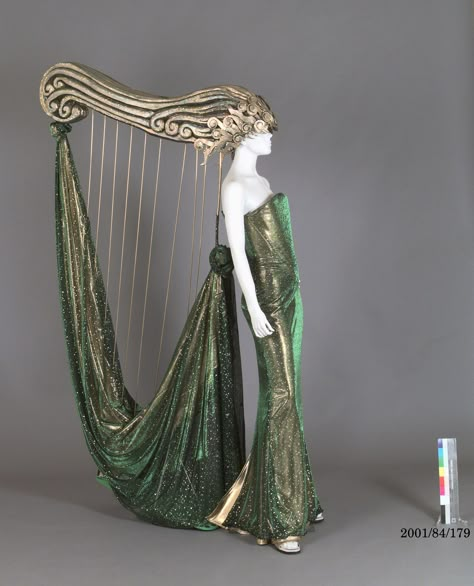 'Harp Lady' costume from Sydney Olympic Games Opening Ceremony - MAAS Collection Harp Costume, Panto Costumes, Campy Fashion, Music Costume, Stage Costume Design, Musical Dress, Music Dress, Costume Department, The Europe