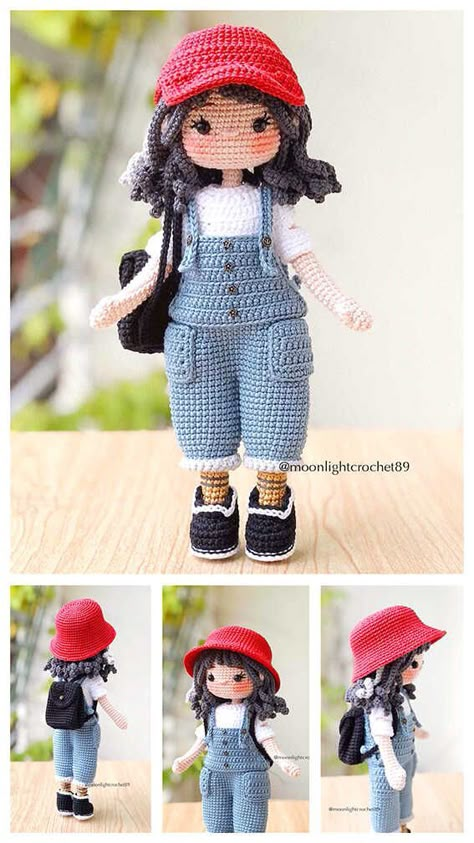 Crochet Doll Amigurumi Free Pattern - Amigurumi Doll Amigurumi Free Pattern, Doll Patterns Free, Crochet Doll Tutorial, Confection Au Crochet, Crochet Sweater Pattern Free, Crochet Dolls Free Patterns, Pola Amigurumi, Crochet Cow, Mini Crochet