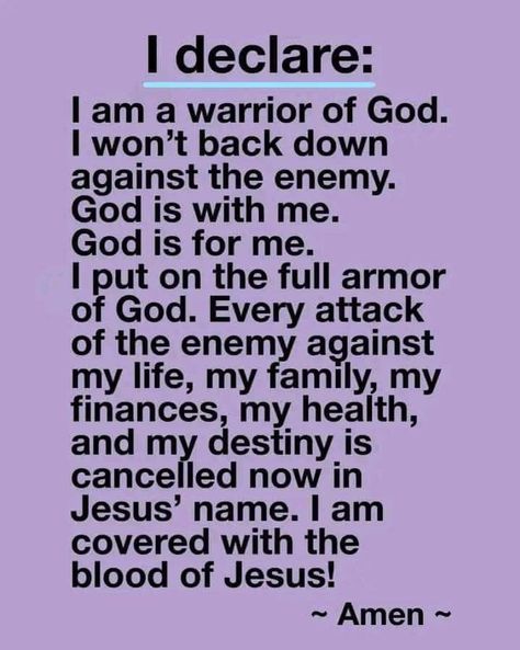 Decree And Declare Prayer, Prayer Affirmations, Decree And Declare, Declaration Prayers, Warrior Of God, Inspirational Morning Prayers, Powerful Morning Prayer, Money Prayer, Everyday Prayers