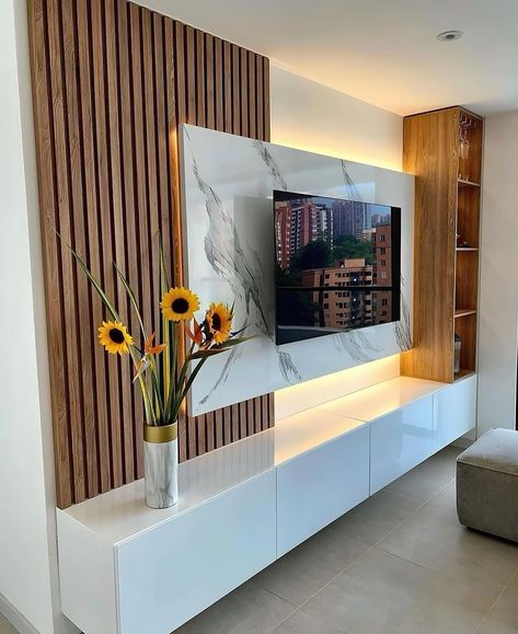 Modern Tv Room, Modern Tv Unit Designs, Modern Tv Units, Latest Living Room Designs, Living Room Tv Unit, Tv Room Design, Hall Interior Design, Sleek Aesthetic, Hal Decor