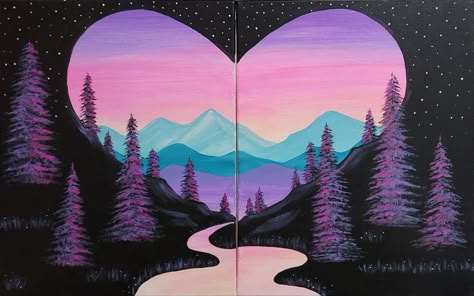 Join us at Pinot's Palette - Naperville on Sat Feb 10, 2024 7:00-9:00PM for River to My Heart (Date Night). Seats are limited, reserve yours today! Family Paint Night Ideas Easy, Couples Paint Night Ideas Easy, Couples Paint Night Ideas, Date Night Painting Ideas Couple, Duo Painting Ideas, Date Night Painting Ideas, Date Night Painting, Couples Painting Ideas, Painting Prompts