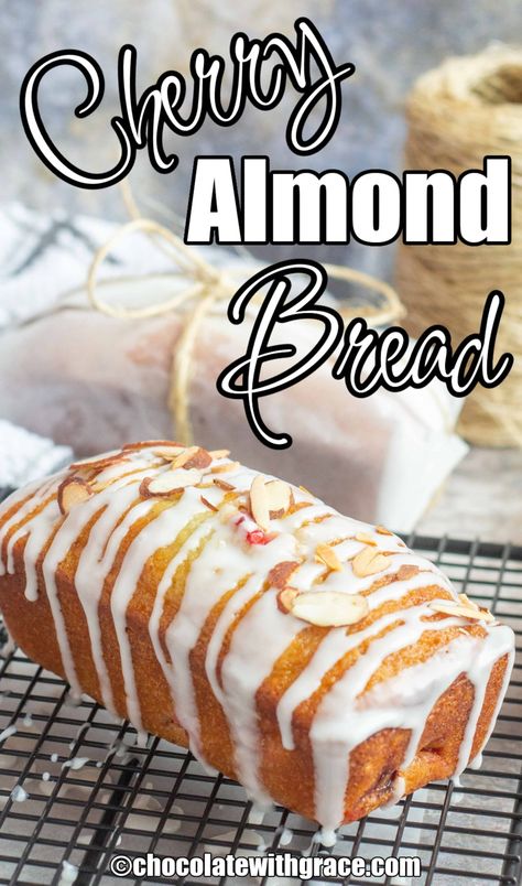 Almond Tea Bread, Dried Cherry Bread, Cherry Almond Bread, Almond Quick Bread, Sweet Quick Bread, Cherry Bread Recipe, Almond Bread Recipe, Cherry Cakes, Tea Breads