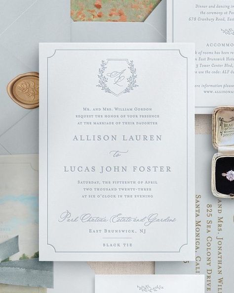 Allison Wedding Invitation Suite - Classic Suite / 140 / Letterpress#Elegant #DIYWeddingInv #UniqueInvitations #WeddingInspo
#WeddingIdeas Traditional Wedding Stationary, Wedding Monogram Invitation, Classic Formal Wedding Invitations, Wedding Stationary Suites, 3 Piece Wedding Invitations, Wedding Invitations Monogram, Emboss Wedding Invitation, Classic Wedding Invitation Suite, Wedding Save The Date Invitations