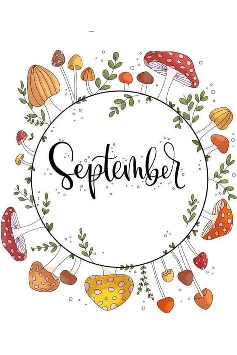 September Calander Theme, September Aesthetic Drawing, Autumn Journal Ideas, September Calendar Ideas, September Journal Ideas, September Drawings, September Journaling, September Doodles, September Clipart