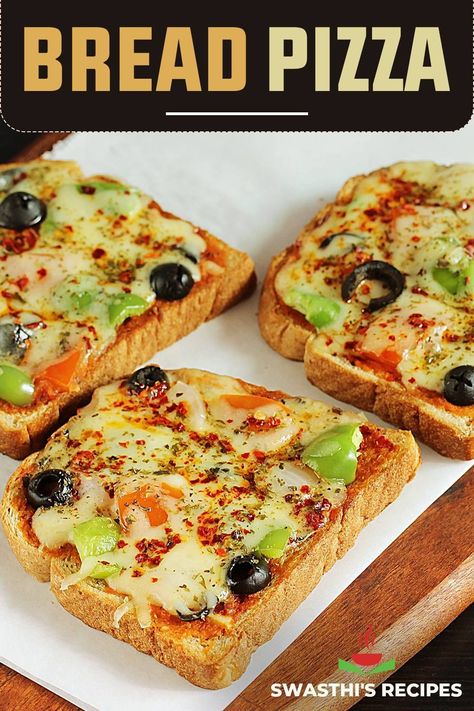 Make delicious Bread pizza under 15 mins! I share 3 ways to make it - in the oven, air fryer and griddle Bread Snacks Recipe, Bread Pizza Recipe, Pizza Oven Recipes, Indian Vegetarian Recipes, Bread Cheese, Make Bread, Bread Snacks, Healthy Pizza, Food Recipes Vegetarian