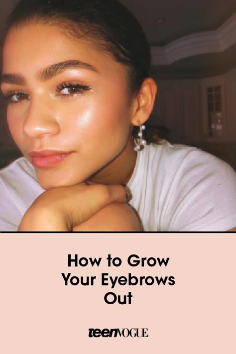 Overplucking — we've all been there. Put the tweezers down and figure out how to grow out your eyebrows, for full, balanced brows. Grow Out Eyebrows, Fleek Eyebrows, Eyebrows Plucking, Eyebrows Products, Growing Out Eyebrows, Zendaya Eyebrows, Eyebrows Blonde, Eyebrows Drawing, Eyebrows Shaping