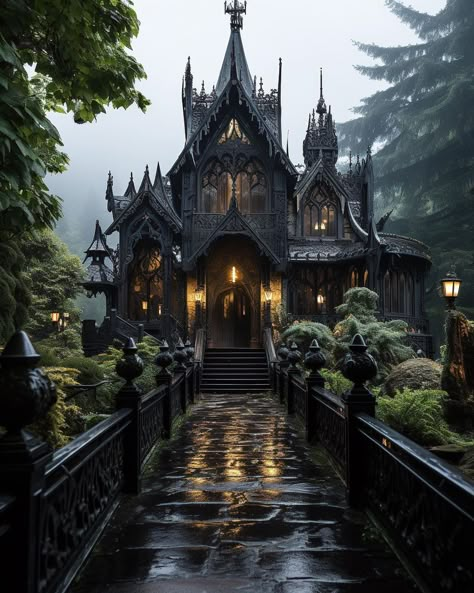 Black Mansion, Gothic Homes, Goth Houses, Goth House, Gothic Mansion, Gothic Princess, Writing Stories, Holiday Hotel, Casas The Sims 4