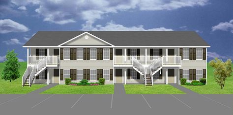 Apartment plan J891-6 | 6 units 6 Unit Apartment, Small Apartment Building Plans, Apartment Plan, Small Apartment Building, Retail Architecture, Duplex Plans, Carpentry Projects, Duplex House Plans, Apartment Floor Plans