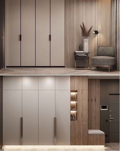 Unique Wardrobe Designs 🤩 | Swastik Doors & Interiors 🪵 | Гостиная в голубом цвете, Дизайн дома, Современный дизайн дома Wardrobe Beside Door, Unique Wardrobe Door Designs, Unique Wardrobe Design, Entrance Hall Wardrobe, Entrance Wardrobe, Wardrobe Aesthetic, Almirah Designs, Unique Wardrobe, Modern Cupboard Design