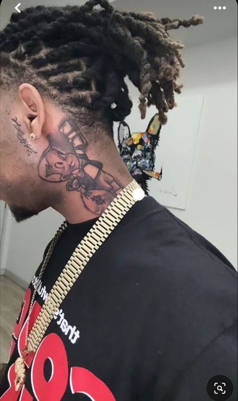 Hood Neck Tattoo For Guys Stencil, Neck Tattoo For Guys Men, Men’s Back Neck Tattoo Ideas, Sideburn Tattoo Guys, Face Tattoo Men, Hood Neck Tattoo For Guys, Neck Tattoos For Men, Side Neck Tattoo, Back Of Neck Tattoo