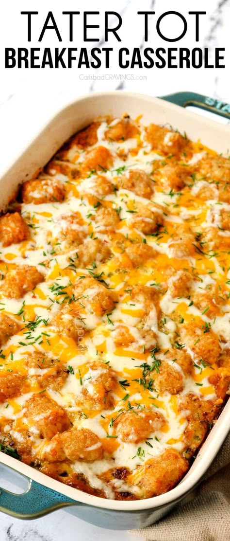 Tater Tot Breakfast Casserole + VIDEO (20 Minute Prep, Make Ahead!) 9x13 Slow Cooker Recipes, Breakfast Ideas To Feed A Crowd, Best Breakfast Ever, Breakfast Ideas For A Crowd Make Ahead, Moms Brunch Ideas, Tatertots Recipes, Cold Breakfast Ideas For A Crowd, Brunch For A Crowd Make Ahead, Easy Brunch Ideas For A Crowd