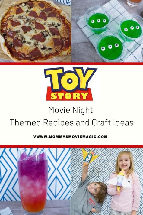 Toy Story Meal Ideas, Toy Story Themed Movie Night, Toy Story Movie Night Ideas, Toy Story Recipes, Toy Story Themed Dinner, Kids Themed Movie Night, Toy Story Dinner And A Movie, Toy Story Movie Night Food, Toddler Movie Night Ideas