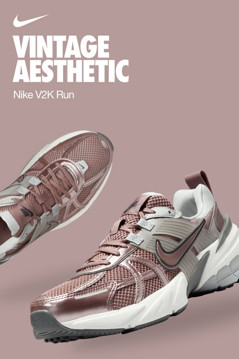 The V2K remasters everything you love about the Vomero in a look pulled straight from an early aughts running catalog. Shop Now at Nike.com Aesthetic Nike Outfits, Nike Shoes Women Fashion, Nike Casual, Brand Sneakers, Run Shoes, Pretty Shoes Sneakers, Nike Shoe, Sneakers Looks, Fresh Shoes