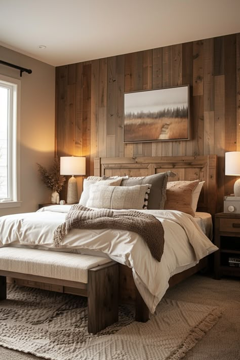 40 Cottage Bedroom Ideas: Vintage Touches and Minimalist Accents - Quiet Minimal Bedroom Ideas Rustic Farmhouse Style, Vintage Rustic Bedroom Ideas, Modern Rustic Master Bed, Modern Rustic Decor Bedroom, Rustic Room Decor Bedroom, Bedroom Ideas Cabin, Small Rustic Bedroom Ideas, Rustic Master Bedrooms Decor, Rustic Bedroom Ideas Farmhouse