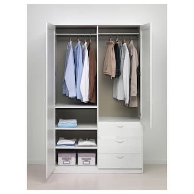 Ikea Musken, Small Wardrobe Design, Ikea Bedroom Sets, Wardrobe Inside Design, Wardrobe Internal Design, Luminaria Diy, Guest Bedroom Design, Wardrobe Organisation, Ikea Bedroom