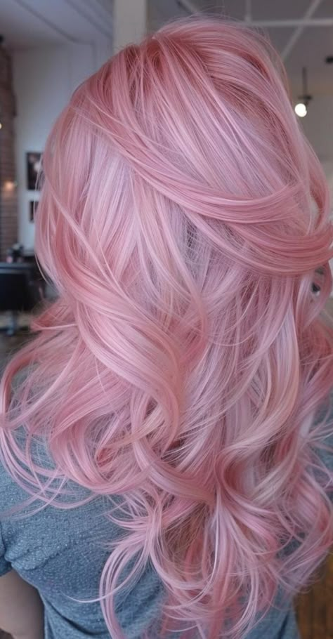 Pink Gray Hair Color, Red Hair On Blond Hair, Light Pink Hair Highlights, Pinkish Blonde Hair, Cute Homecoming Hair, Pink Hair Shades, White And Pink Hair, Pink Hair Blonde, Quick And Simple Hairstyles