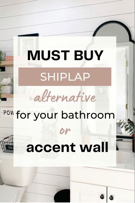 Must buy shiplap for a bathroom accent wall Powder Rooms With Shiplap, Small Bathrooms With Shiplap Walls, Shiplap Behind Bathroom Vanity, Paneling Behind Bathroom Vanity, Small Bathroom Shiplap Accent Wall, Accent Wall Behind Bathroom Vanity, Shiplap In Small Bathroom, Bathroom Shiplap Accent Wall, Small Bathroom Shiplap Walls