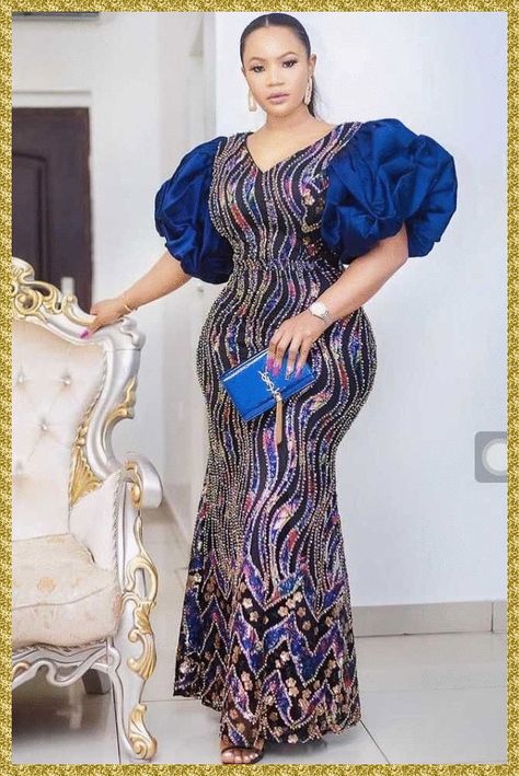 African Wedding Dresses For Women, Puff Sleeve Plus Size, Africa Clothes, Latest Lace Styles, Lace Styles For Wedding, African Wedding Dresses, Wedding Dresses For Women, Party Long Dress, Nigerian Lace Styles Dress