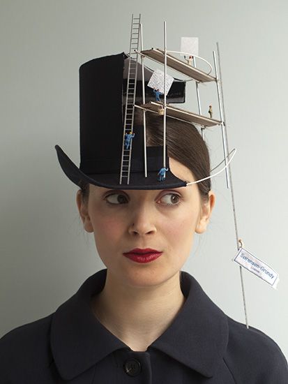 Charlotte Riley, Construction Hat, Carole Middleton, Crazy Hat, Mad Hat, Crazy Hats, Mini Top Hat, Fancy Hats, Head Pieces