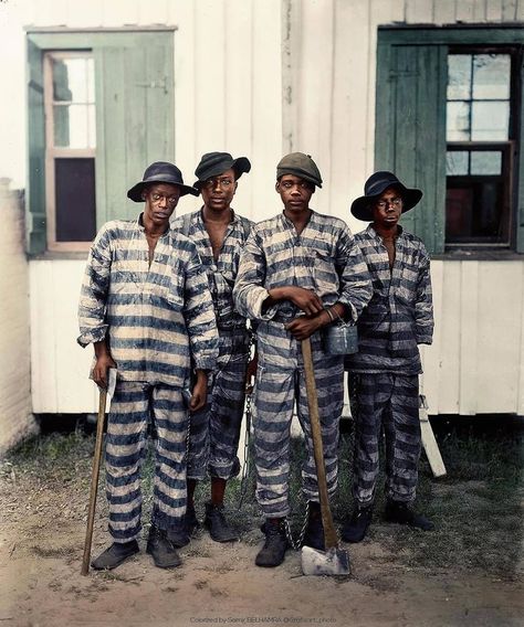 Afrodyssée on Instagram: “COLORIZE TO REMEMBER Samir Belhamra colorized historic images.  Original picture here: "The Southern Chain Gang" circa 1900-1996, Georgia.…” Wash Station, I Got The Job, Cool Symbols, Chain Gang, The Mahabharata, Altered Photo, 2023 Halloween, United States History, History Quotes