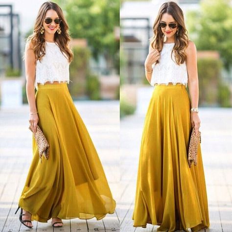 Attractive Women Chiffon Stretch High Waist Maxi Dress Skater Flared Pleated Long Skirt Long Skirt Party Outfit, Skirt Party Outfit, Crop Top And Long Skirt, Top And Long Skirt, High Waist Maxi Dress, Long Chiffon Skirt, Skirt Diy, High Waisted Pleated Skirt, Maxi Skirt Outfits