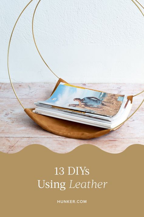 Leather Picture Frame Diy, Leather Wall Decor, Plant Holder Diy, Leather Artwork, Leather Wall Art, Leather Home Decor, Leather Picture Frames, Leather Craft Ideas, Leather Working Patterns