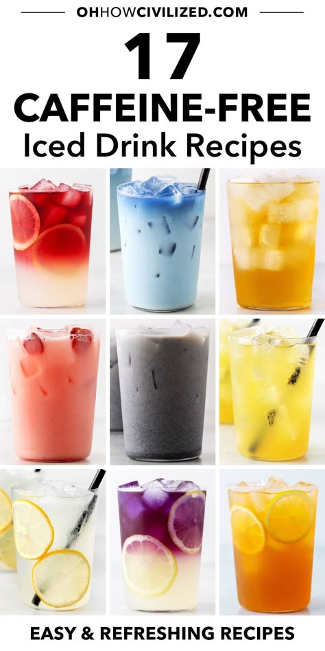 If you want a delicious iced drink, but you don’t want it to wake you up, then these caffeine-free drinks are for you. Enjoy these refreshing beverages at any time of day. #icedtea #caffeinefree #icedtearecipes #summerdrinks Healthy Morning Drink Recipes, Drinks That You Can Make At Home, Refreshing Cold Drinks, Refreshing Breakfast Drinks, Cloud Drink Recipe, Easy Drinks To Make Non Alcoholic, Drink Ideas Nonalcoholic Easy, Drinks To Drink In The Morning, Refreshing Morning Drinks