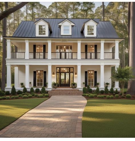 Louisiana House Exterior, Acadian Style Homes Exterior, Louisiana Style Homes, Louisiana House, Louisiana Style, Spec House, Louisiana Homes, Architecture Ideas, Two Story Homes