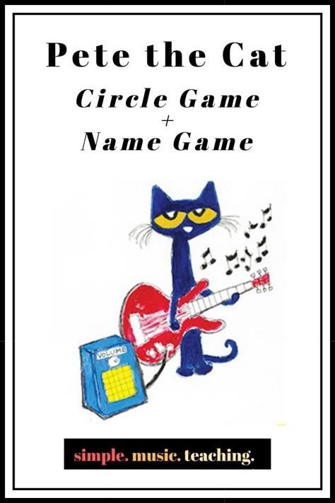 One of my back-to-school lessons for Pre-K, Kinder and 1st graders is a circle game+name game that corresponds with “Pete the Cat-I Love My White Shoes.” Pete The Cat Games Preschool, Pete The Cat Goes To School, Pete The Cat Music Lesson, Pete The Cat Movement Activities, Pete The Cat Songs, Pete The Cat Circle Time Activities, Name Games Prek, Music Circle Time Activities, Pete The Cat New Shoes Activities