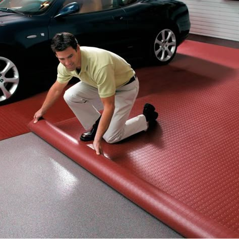 Officine In Garage, Garage Boden, Plan Garage, Garage Floor Mats, Garage Floor Paint, Stencils Painting, Pvc Floor, Porch Colors, Colors Painting