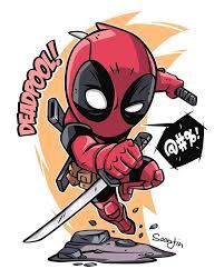 Chibi Superhero, Deadpool Cartoon, Derek Laufman, Chibi Marvel, Avengers Cartoon, Deadpool Art, Marvel Cartoons, Marvel Tattoos, Superhero Poster