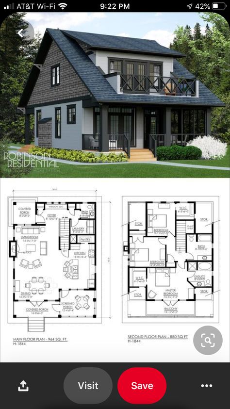 Modern Craftsman Floor Plans, Sims Houses, Large Foyer, Two Story House, Casas The Sims 4, Home Design Floor Plans, Sims House Plans, Country Cabin, Lower Deck