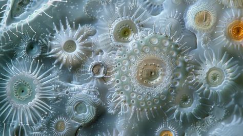 Under high magnification a group of microscopic plankton reveals an array of intricate designs in varying sizes and royalty free stock photography Under Microscope, Stock Photography Free, Intricate Designs, A Group, Biology, Stock Photography, Vector Illustration, Royalty, Royalty Free